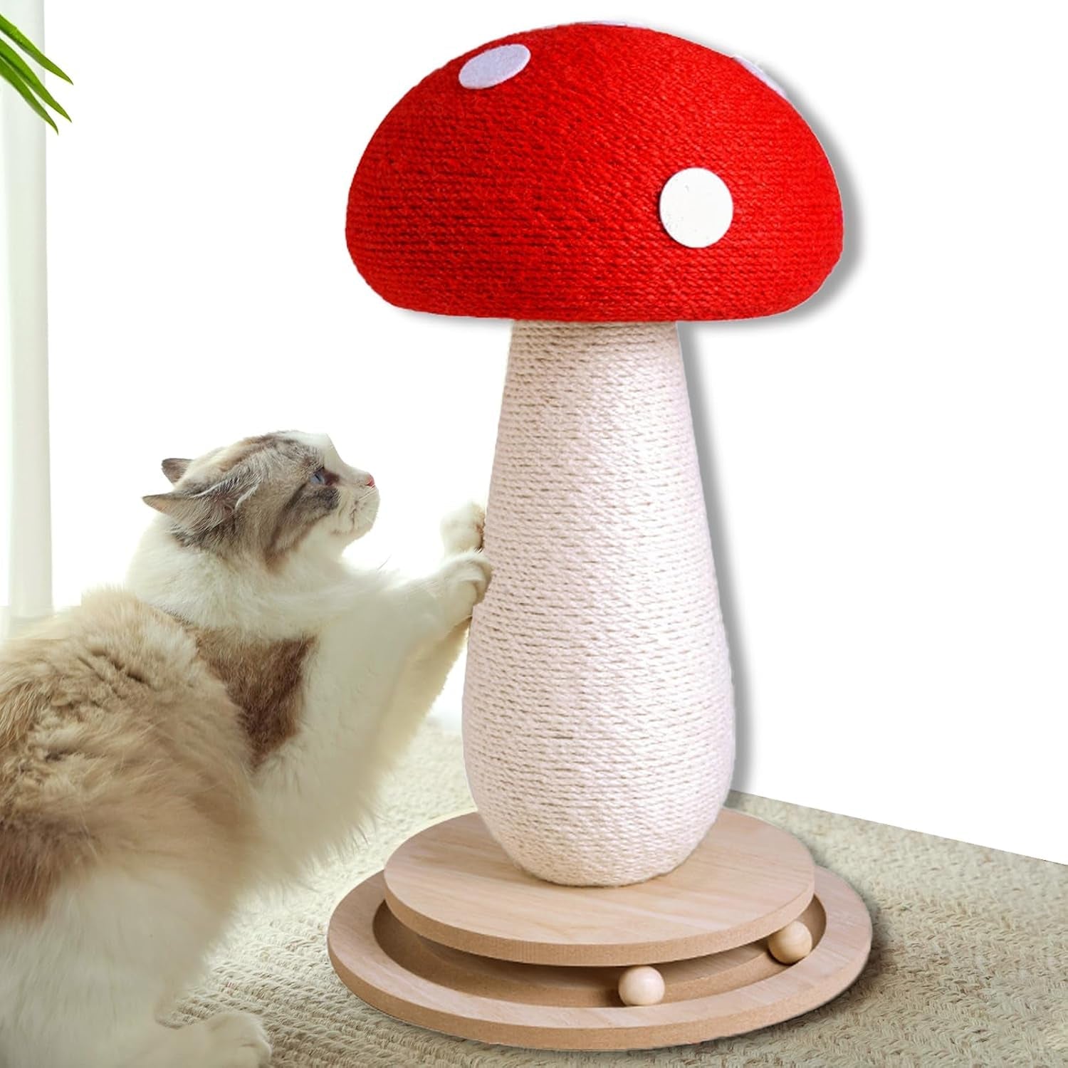 mushroom-cat-scratcher-sisal-cat-scratching-post-cute-red-mushroom-design-13-39-h-x-11-02-w-natural-sisal-rope-soft-plush-interactive-hanging-toy-for-indoor-cats
