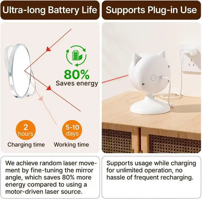Potaroma Smart Sensor Cat Laser Toys Interactive, Motion Activated Truly Random Trjajectory, Clamp Design, Automatic Chargeable Kitten Toy Indoor Exercise, Cream White | Motion Activated Truly Random Trjajectory, Clamp Design, Automatic Chargeable Kitten Toy Indoor Exercise, Cream White4