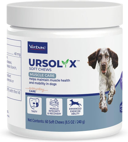 URSOLYX Soft Chews for Dogs, Medium Breed, Muscle Support, 60 Count | Ursolic Acid Supplement to Rebuild Muscle Strength & Mobility in Senior, Active or Recovering Dogs, 2 Month Supply2