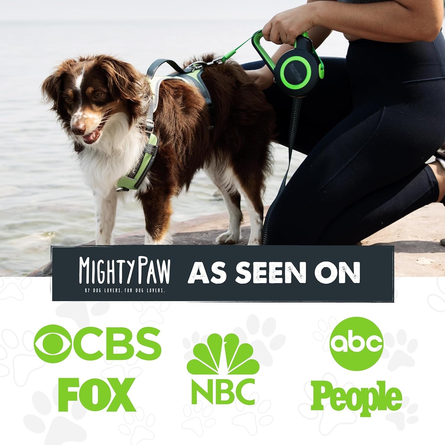 mighty-paw-retractable-dog-leash-2-0-16-ft-for-medium-dogs-heavy-duty-reflective-nylon-tape-tangle-free-swivel-clip-one-touch-quick-lock-brake-reflective-ring-anti-slip-handle