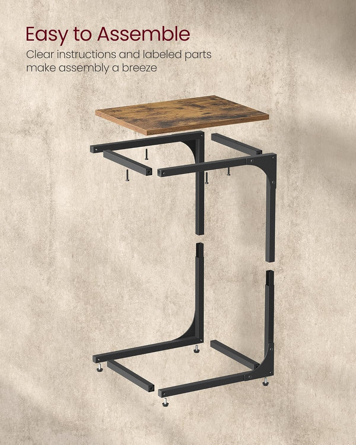 vasagle-c-shaped-end-table-small-sofa-side-table-with-metal-frame-for-couch-living-room-bedroom-bedside-rustic-brown-and-black-barnet-collection-ulet350b01