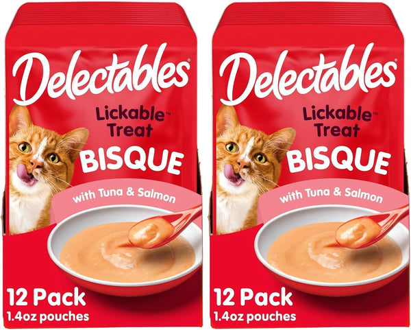 Delectables Bisque Lickable Wet Cat Treats - Chicken, Tuna & Shrimp, 12 Count17