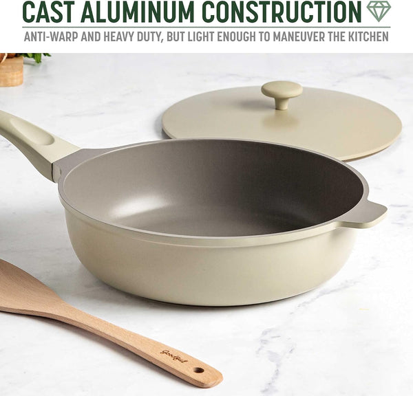 All-In-One Pan, Multilayer Nonstick Cookware Set, High-Performance Construction, Multipurpose Design Replaces Multiple Pots and Pans, Dishwasher Safe, 11-Inch, 4.4-Quart Capacity, Linen6