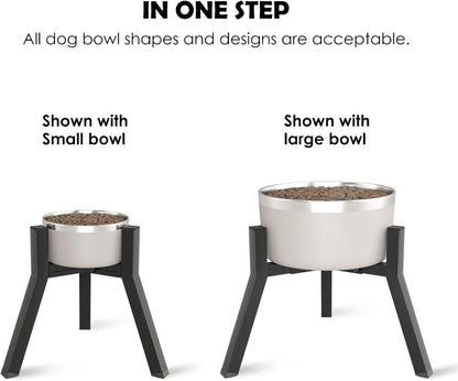 Dog Bowl Stand for Medium Large Dogs, Adjustable Width Elevated Dog Bowls 7-10.6", Raised Dog Food Water Bowls, 11 Inch Tall Single Holder, Black,Bowl Not Included5