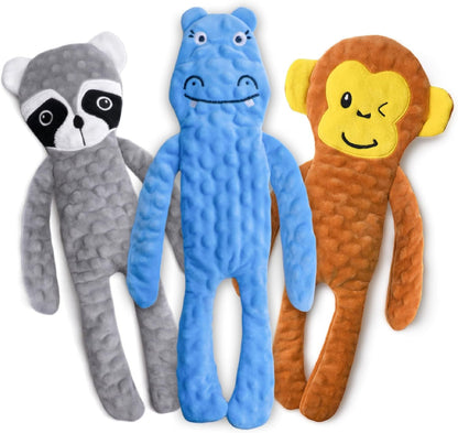SHARLOVY Dog Squeaky Toy No Stuffing 6 Pack, Dog Toys Crinkle for Small Puppy, Durable Chew Plush Cute Animals Natural for Teething Pet11