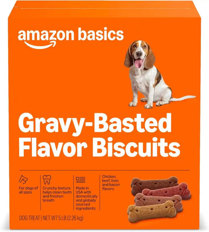 Amazon Basics Crunchy Dog Biscuits Peanut Butter Flavor Dog Treats 5 Lb. Box12