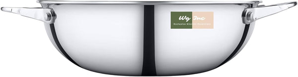 Stainless Steel Wok, Tri-Ply Wok Pan 12 Inch, Kadhai without Lid, Triply Non Stick Kadai Cookware, Wide & Deep Stir Fry Woks for Cooking, All Cooktops Compatible, Dishwasher Safe6