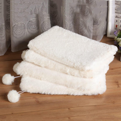 SHENGOCASE 2-Pack 10"X14" Rectangular Faux Rabbit Fur Cat Dog Bed Cushion Pad Mat, Cat Tree Tower Replacement Cushion Pad for Window Perch Carrier House Cage Crate Kennel Furniture11