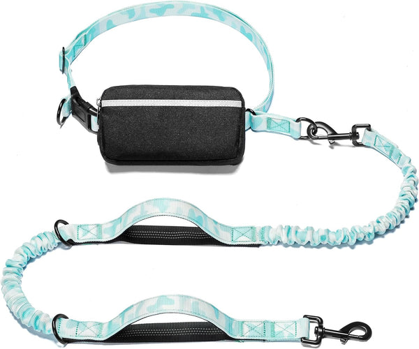 Iyoshop Hands Free Dog Leash with Zipper Pouch, Dual Padded Handles and Durable Bungee for Walking, Jogging and Running Your Dog (Large, 25-120 Lbs, Black)24
