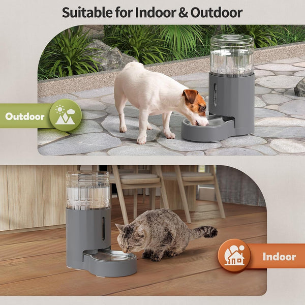 JUNSPOW Cat Water Dispenser and Stainless Steel Bowl | Automatic Gravity Water Dispenser for Cats or Small Medium Size Dogs, Large Capacity, Easy to Clean and Safe for Pets6