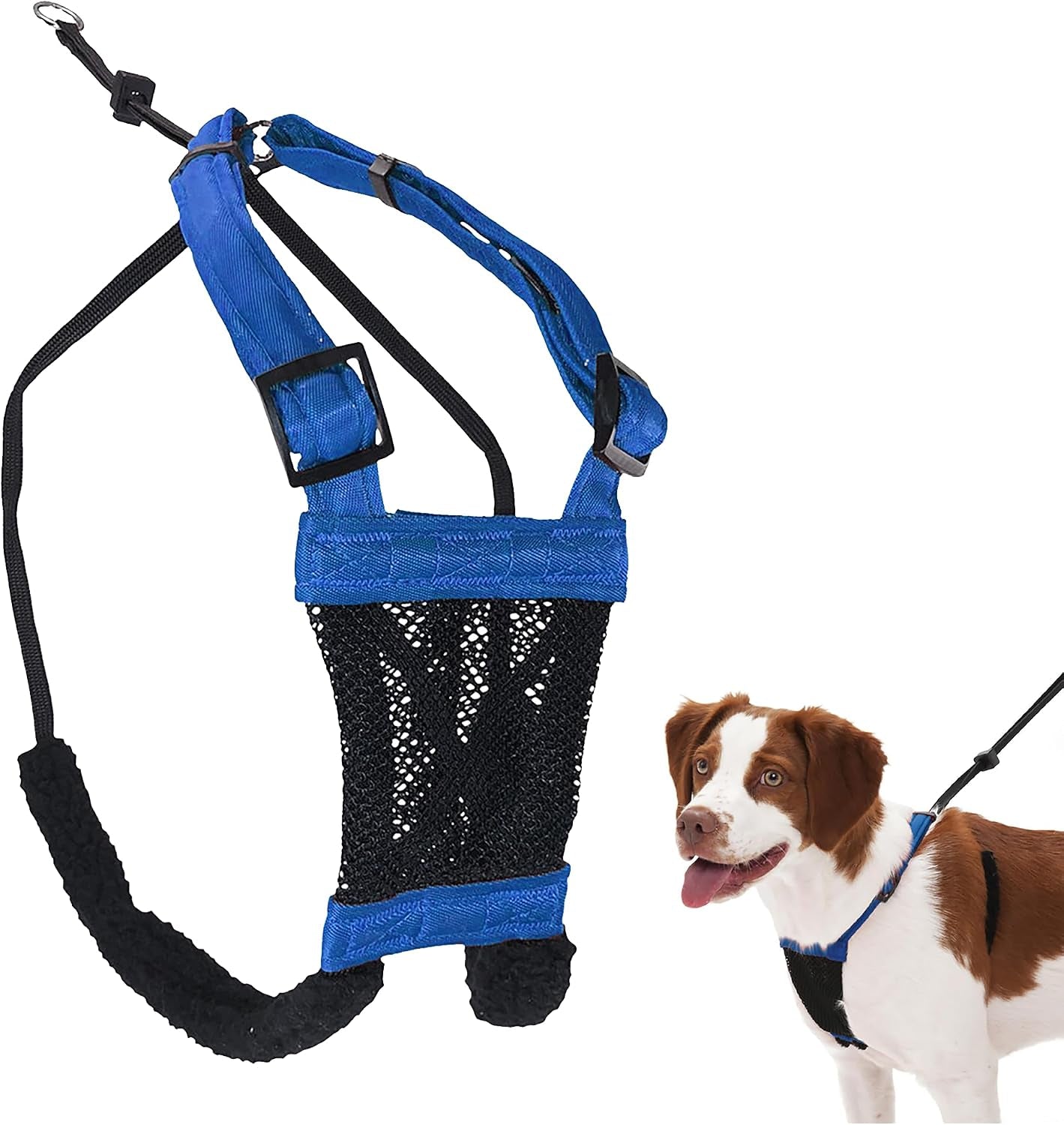 sporn-no-pull-dog-harness-durable-nylon-mesh-harness-for-large-dogs-no-choke-design-padded-restraint-sleeves-adjustable-fit-easy-on-off-large-xl-for-extra-large-breeds-black