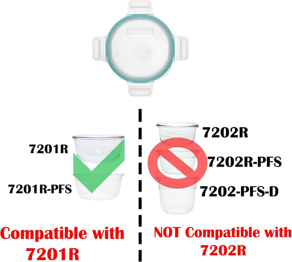 7201R-PC (4-Cup) Clear Lid with Teal Gasket (2-Pack) - Made in USA | Bpa-Free Construction | Freezer Safe | Top-Rack Dishwasher Safe | Reusable Design | Snap-Lock | Airtight Configuration7