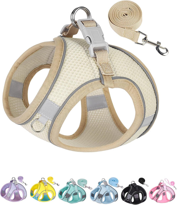 SOLMOONY Dog Harness for Small Medium Large Dogs No Pull, Puppy and Leash Set, Dogs, Step in Harness, Mesh Harness. (Pink, XS)7
