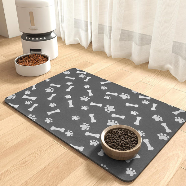 Montvoo-Absorbent Pet Feeding Mat-No Stains Pet Mat for Food and Water Bowl-Quick Dry Cat & Dog Food Mat Water Dispenser Mat-Pet Supplies Mat-Dog Water Bowl Mat for Messy Drinker,（Brown,16"X24"）15