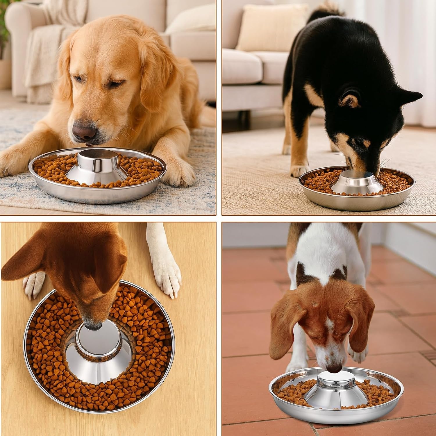4-pcs-stainless-steel-puppy-bowls-10-2-inch-silver-multiple-puppy-feeding-station-non-skid-dog-food-and-water-bowls-for-weaning-litter-feeding-and-slow-feeder-use