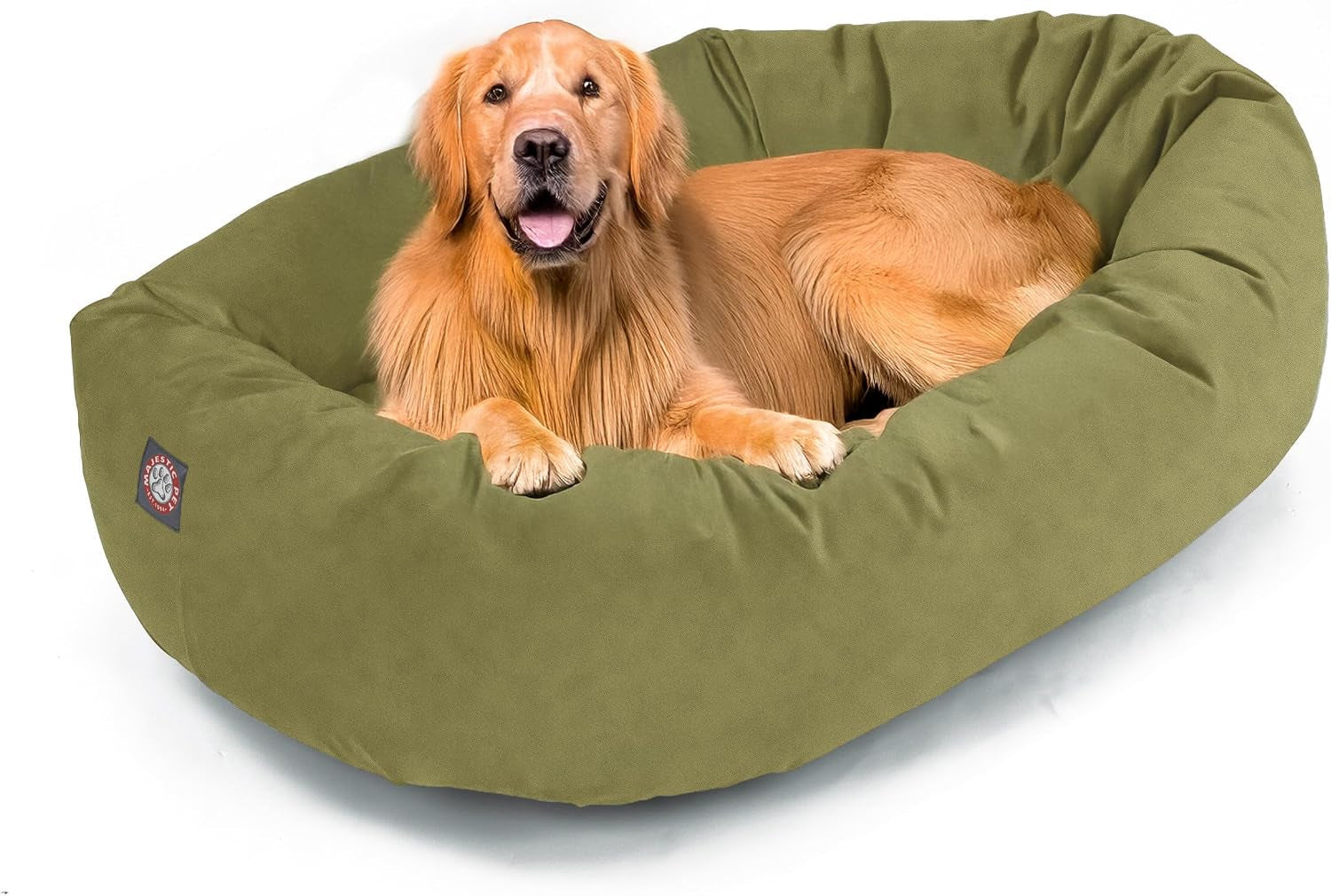 majestic-pet-32-inch-suede-calming-dog-bed-washable-cozy-soft-round-dog-bed-with-spine-support-for-dogs-to-rest-their-head-fluffy-donut-dog-bed-32x23x7-inch-round-pet-bed-medium-sage