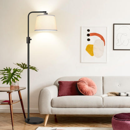 【Upgraded】 Dimmable Floor Lamp, 1000 Lumens LED Edison Bulb Included, Arc Floor Lamps for Living Room Modern Standing Lamp with Linen Shade, Tall Lamp for Bedroom Office Dining Room- Black6