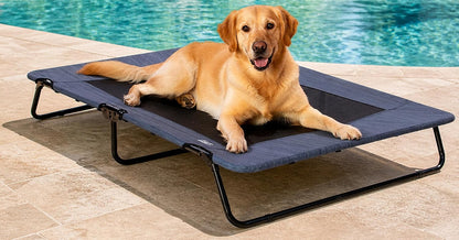 Pet Gear Lifestyle Pet Cot Elevated Bed, 30 Inch, Caribbean Ocean | No Assembly Required, Premium Tear Resistant Cooling Mesh, Indoor & Outdoor, Lightweight & Portable6