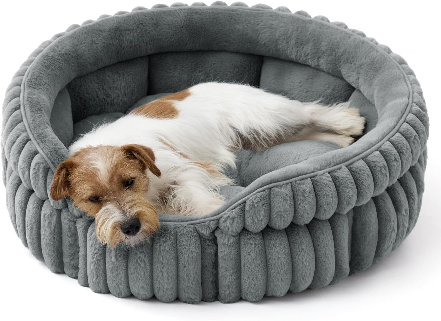 bedsure-comfyfleece™-washable-cute-large-cat-bed-soft-round-puppy-bed-23in-cozy-fluffy-plush-small-dog-bed-donut-corduroy-cuddler-pet-beds-for-indoor-big-cats-anti-slip-bottom-up-to-20-lbs-cream
