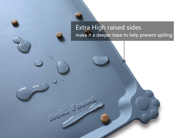 Hoki Found -Waterproof Pet Feeding Mats with High Lips - Multiple Size and Colors for Dogs, Cats & Others-G2