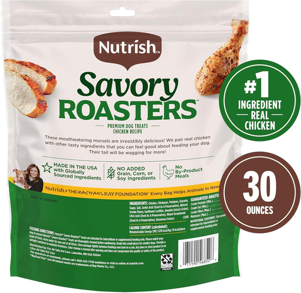 Nutrish Savory Roasters Dog Treats with Chicken, 30 Oz. Pouch (Rachael Ray) | Grain Free Recipe with No Added Corn or Soy Ingredients, Veterinarian Reviewed Formula, Resealable Bag3