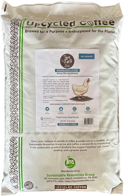 Javaearth® Coffee Bedding for Chickens - Loose Upcycled Coffee Grounds Poultry Litter for Coops & Brooders, Natural Clumping & Odor Control, 20 Lbs11