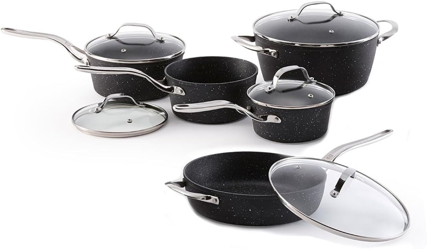 the-rock-10pc-non-stick-cookware-set-forged-aluminum-black-non-stick-saucepans-fry-pan-rock-tec-surface-oven-safe-even-heating-everyday-cookware-set