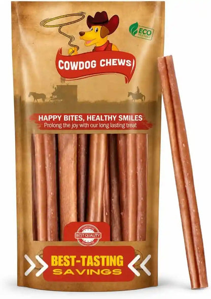 Cowdog Chews Beef Bully Stick: Odor-Free, Fully Digestible Beef Collagen Chews (5-7", 10 Count) - Natural, Grain-Free, Long-Lasting Collagen Bully Stick Substitute for All Dog Breeds8