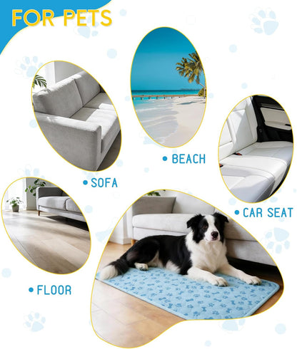 Upgraded Dog Cooling Mat for Dogs& Cats,Ice Silk Self Cooling Mat for Dogs(Q-Max>0.5),Washable Breathable Non-Slip Summer Dog Bed Mats for Crate Car Sofa Indoor Outdoor,Light Blue 29.1×18.5In9