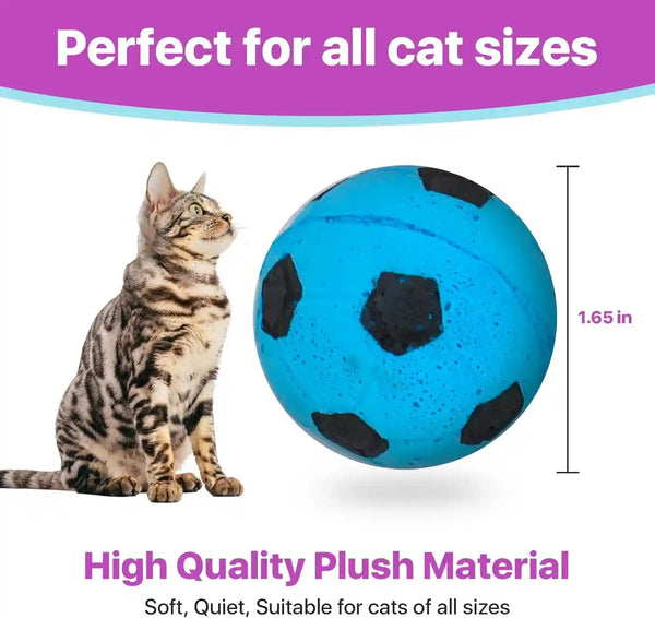 SPOT Sponge Soccer Ball Cat Toys for Cats and Kittens - Interactive and Colorful Plush Toy, Fun to Bat and Chase, Keep Cats Entertained - 1.5" Assorted 4-Pack3