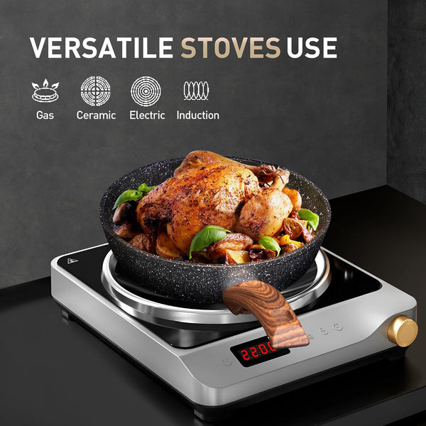 12 Piece Pots and Pans Set, Induction Kitchen Cookware Sets | Black Granite Nonstick Pans Set for Cooking, 100% PFOA & PFAS Free Non-Toxic, Easy to Clean7