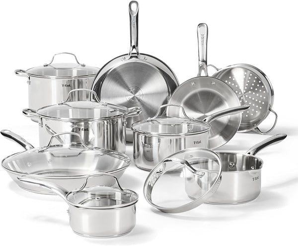 Gourmet 15-Piece Stainless Steel Pots and Pans Set, Induction Compatible1