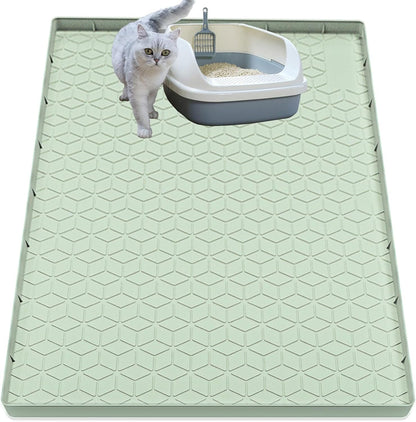 Cat Litter Mat for Litter Box, Silicone Large Cat Litter Trapping Mat - 40X28 In, Waterproof & Non-Slip, Durable & Easy Clean, Light Gray14