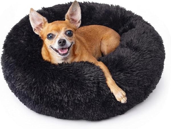 Small Calming Dogs Bed for Small Dogs Anti-Anxiety Machine Washable Fluffy Luxury Anti-Slip Waterproof Mute Base Warming Cozy Soft Pet Puppy round Bed32