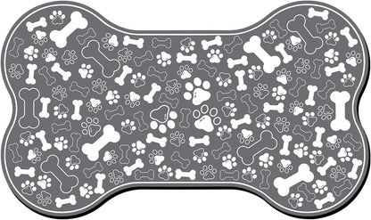 Dog & Cat Food Mat Bone Shaped Pet Feeding Mat Quick Absorb Water Bowl Placemat with Rubber Backing Indoor Floor Stain Resistant Pet Accessory Supplies (Light Pink Small, 12X18 Inches)17