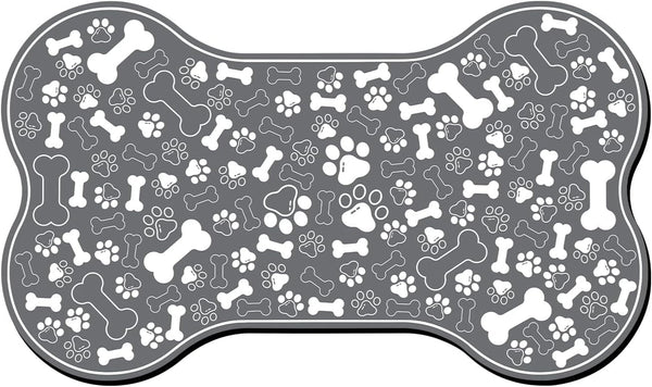 Dog & Cat Food Mat Bone Shaped Pet Feeding Mat Quick Absorb Water Bowl Placemat with Rubber Backing Indoor Floor Stain Resistant Pet Accessory Supplies (Light Pink Small, 12X18 Inches)17