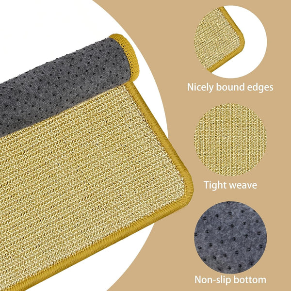 DYAUS Rabbit Scratching Pad, Sisal Bunny Scratch Pad, Natural Rabbit Foraging Mats for Cages, Indoor Bunny Toys Accessories for Bedding Biting Sleeping Resting (2PCS, 16X12In)4