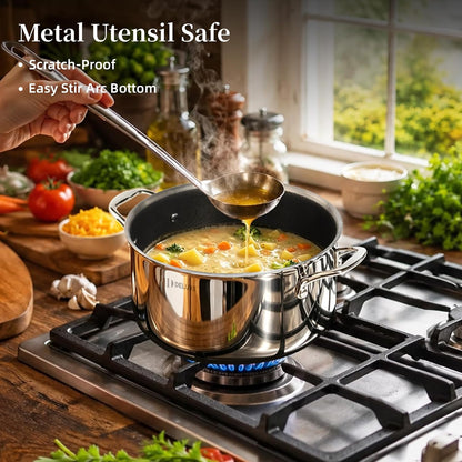 5.4 Qt Hybrid Ceramic Nonstick Dutch Oven with Lid for Cooking | Tempered Glass Lid, Dishwasher Oven Safe, Induction Ready, PFOA Free Compatible with All Cooktops6