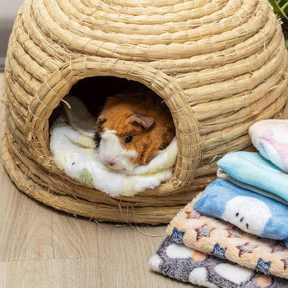 CUSOZWO Guinea Pig Bedding Mat 6 Pack, Soft Fleece Small Pet Blankets | Washable Small Animal Cage Liners Sleep Mat Accessories for Rat, Rabbit, Hamster, Hedgehog (13.7X13.7In)5