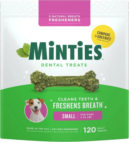 Minties Dog Dental Bone Treats, Tiny/Small Dental Dog Treats, 16 Ounces, Cleans Teeth, Fight Bad Breath, Removes Plaque and Tartar, 40 Count17