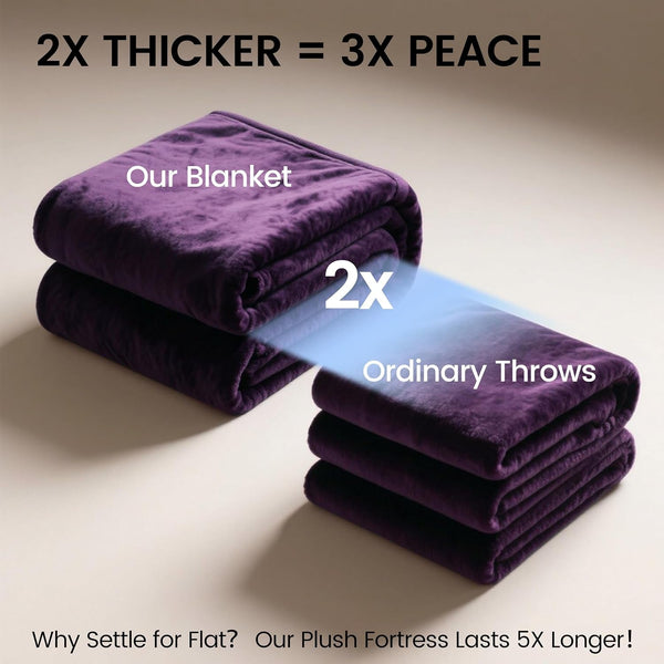 Gogobunny Waterproof Bed Blanket, Reversible Sherpa Fleece Throw Blanket for Dog Puppy Cat, Furniture Cover Protects Bed Couch Sofa from Liquid Pee and Pet Fur (Dark Purple, 50X60 Inches)5