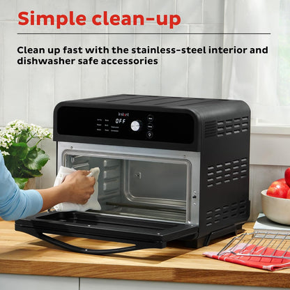 Omni 19QT/18L Toaster Oven Air Fryer, 7-In-1 Functions, Fits 12" Pizza, Crisps, Broils, Bakes, Roasts, Toasts, Warms, Convection, 100+ In-App Recipes, from the Makers of , Black6