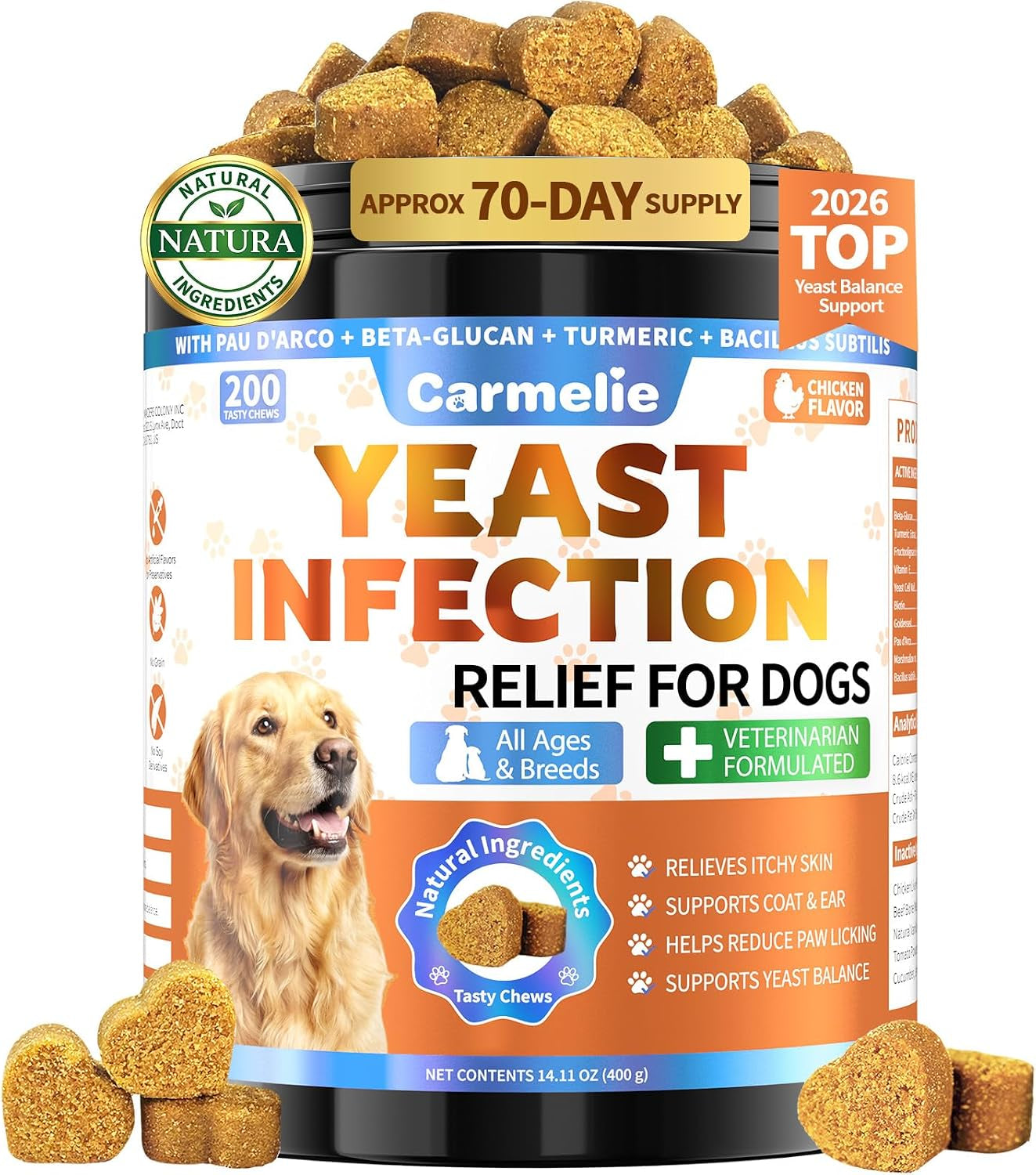yeast-infection-treatment-for-dogs-200-chew-carmelie-yeast-balance-healthy-itch-relief-ear-paw-care-for-dog-allergy-supports-inflammation-relief-for-dogs-chinken-flavor-70-days-supply
