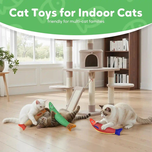 Catnip Toys Saury Fish, Cat & Kitten Chew Kicker Interactive Crinkle Toys for Bored Indoor Adult Cats & Kitten, Cat Gifts Teething Toys Soft and Durable for All Breeds6