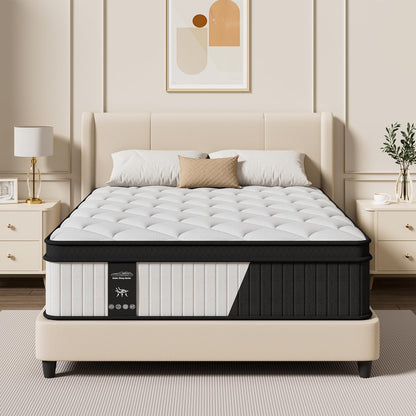 Mattress Queen Size, 12 Inch Hybrid Queen Mattress in a Box, Medium Firm | Queen Size Mattress with Cooling Gel Memory Foam & Pocket Springs, Pressure Relief, Motion Isolation, Edge Support,Pillow Top1