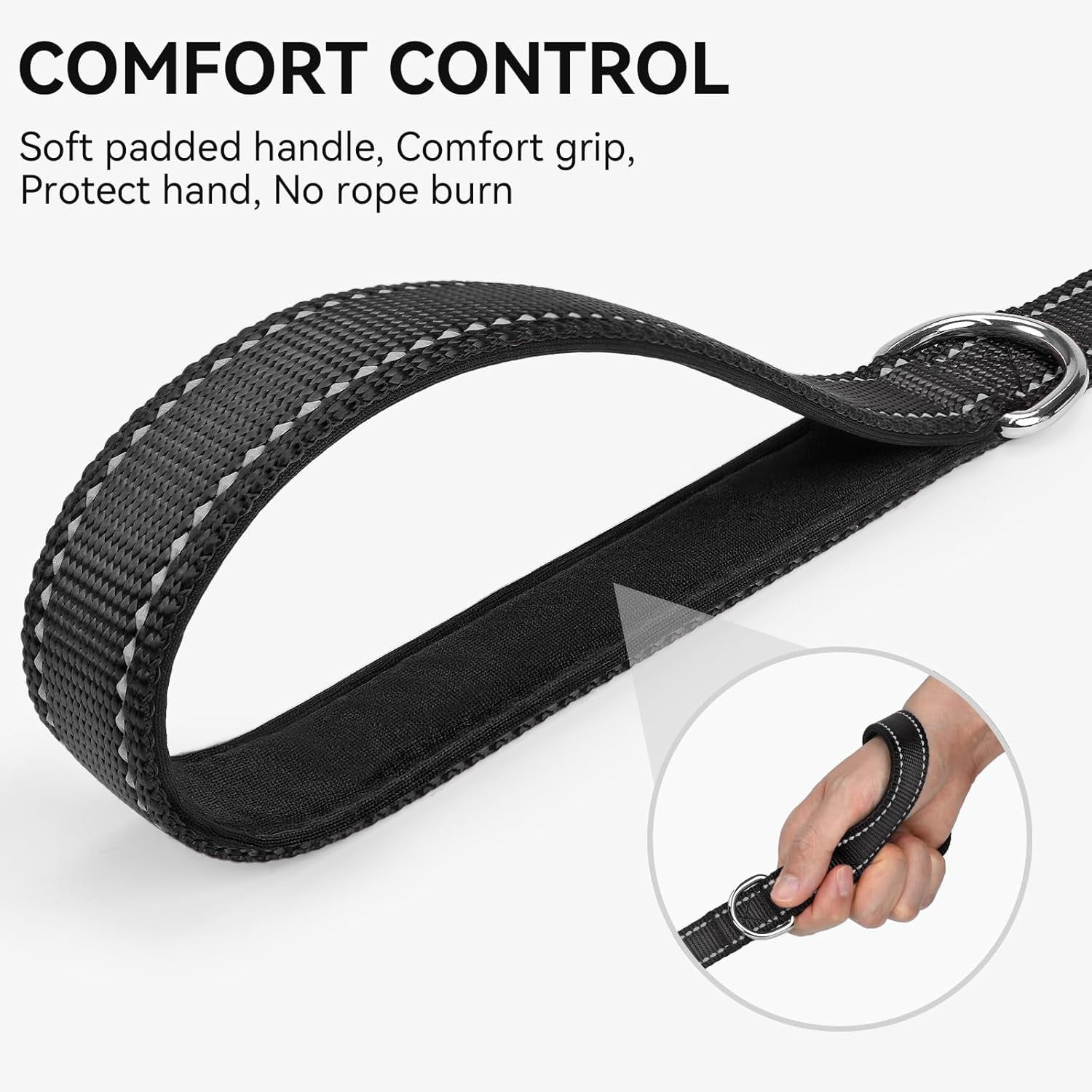 joytale-reflective-dog-leash-for-medium-large-dogs-6-ft-x-1-black-heavy-duty-nylon-webbing-padded-handle-for-comfort-visible-at-night-for-walking-training