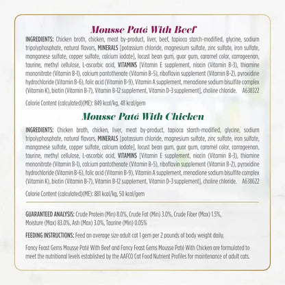 Fancy Feast Gems Pate Cat Food Mousse and a Halo of Savory Gravy Wet Cat Food Variety Pack - (Pack of 12) 4 Oz. Boxes6