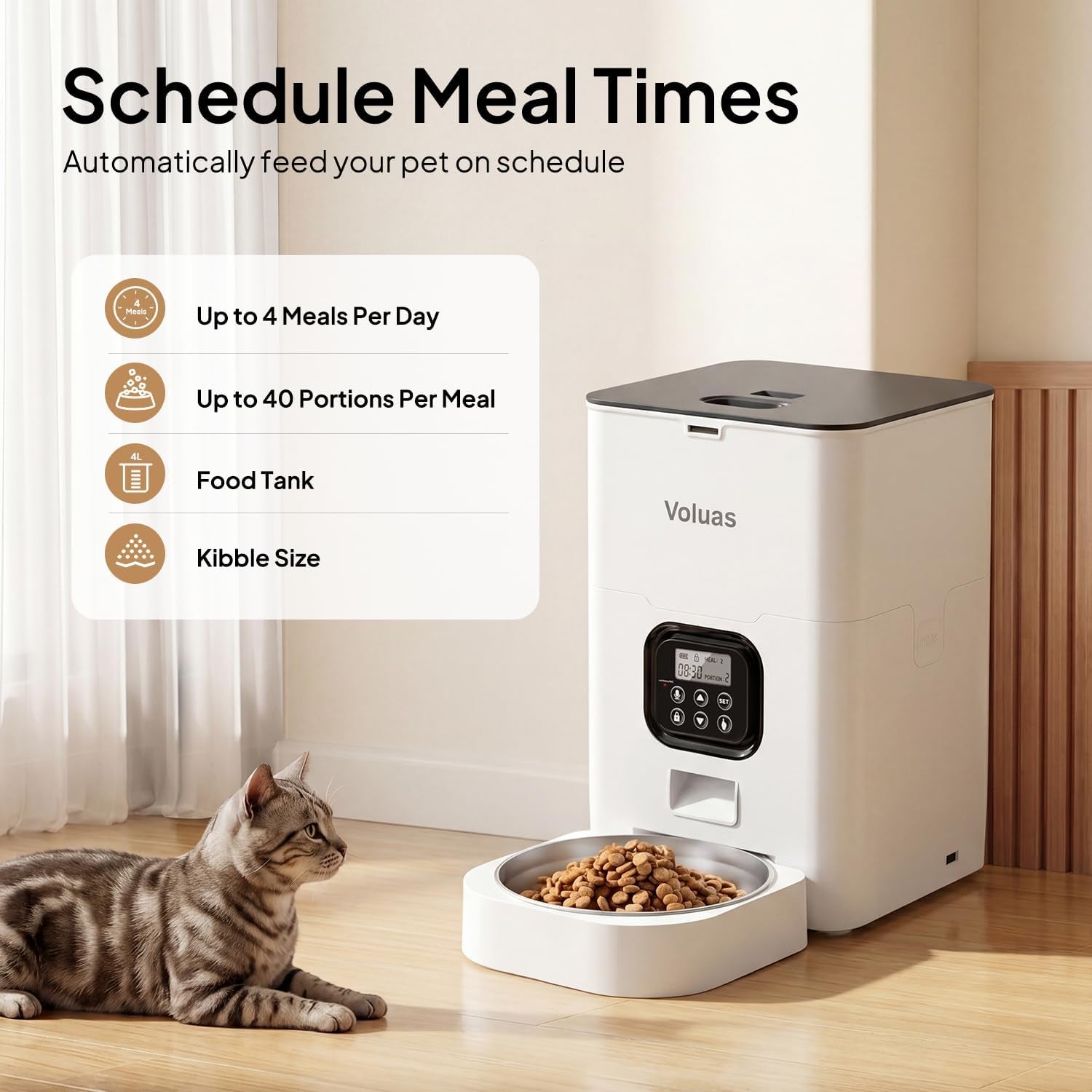 voluas-automatic-cat-feeder-4l-timed-dry-food-dispenser-for-cats-dogs-programmable-portion-control-up-to-4-meals-daily-dual-power-supply-power-off-memory-10-second-voice-recorder