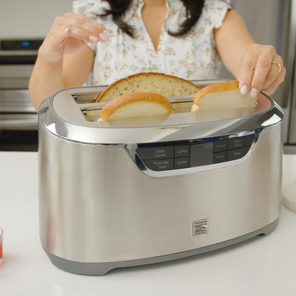 Kenmore Elite Toaster 4-Slice -Wide Slot Countertop Stainless Steel Auto Lift Toasters, Grill or Toast Bread Bagel & Buns, Commercial Easy Tray Clean Function with Compact Pop up Tostadora De Pan2