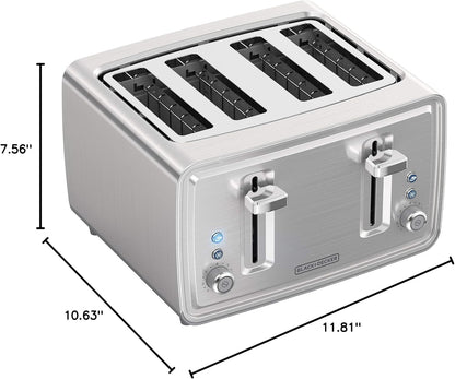 BLACK+DECKER 4-Slice Toaster with Dual Shade Controls | 4-Slice Toaster with Dual Shade Controls, Extra Lift Levers and Pull-Out Crumb Trays for Easy Cleanup.3